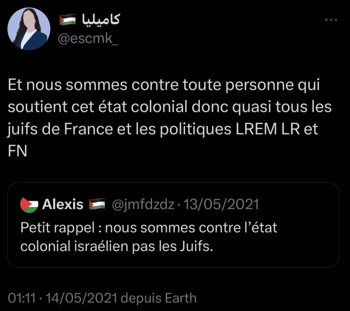 Propos Antisemite par Camélia Mekkiou
