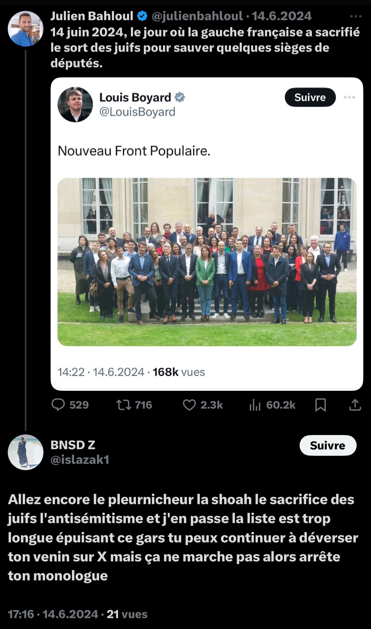 Propos Antisemite par Zakiaa Bensaid
