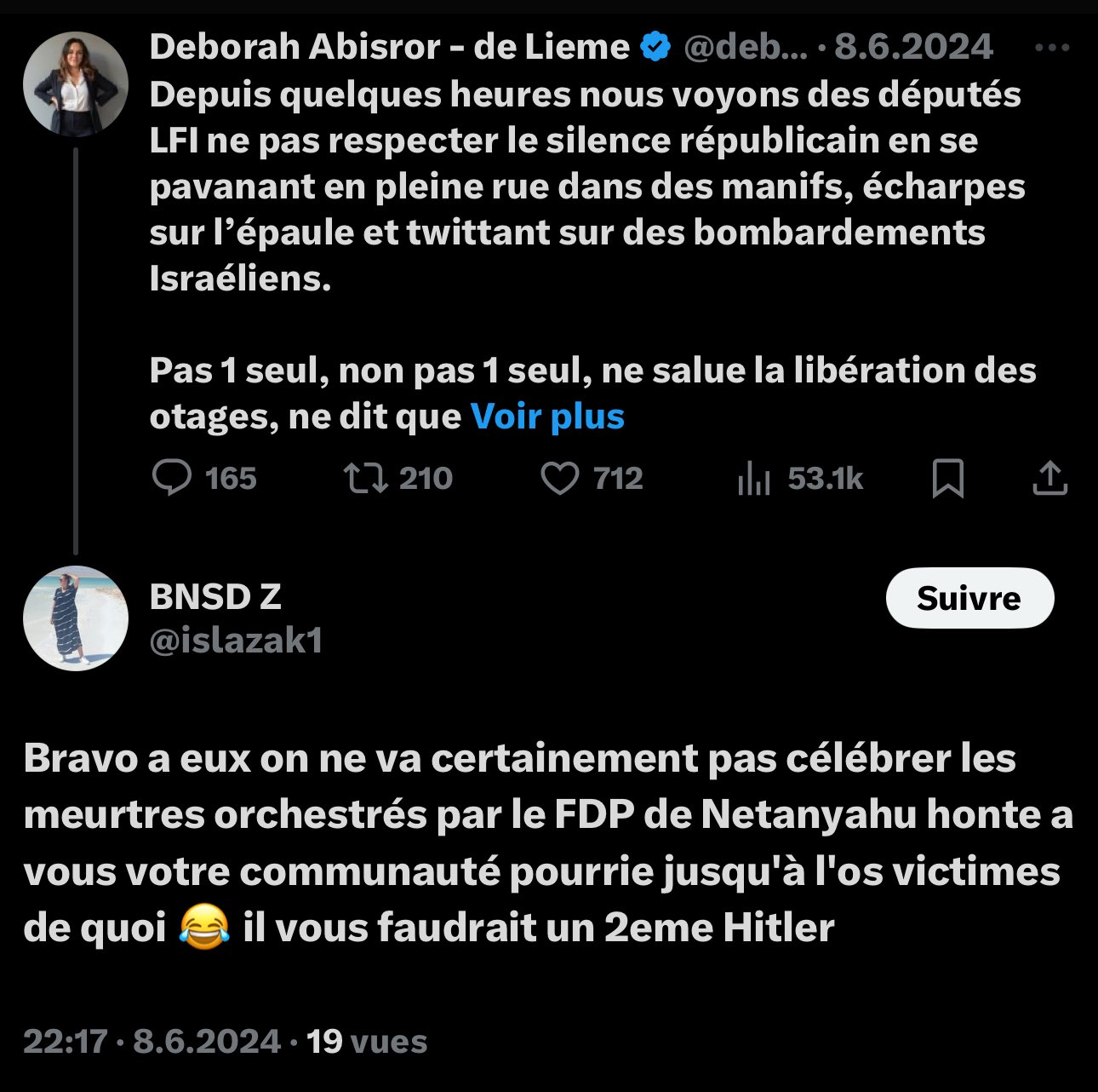 Propos Antisemite par Zakiaa Bensaid